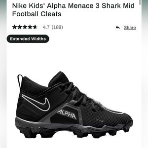 Nike Alpha Menace 3 Shark football cleats Sz 3.5W
